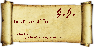 Graf Jolán névjegykártya